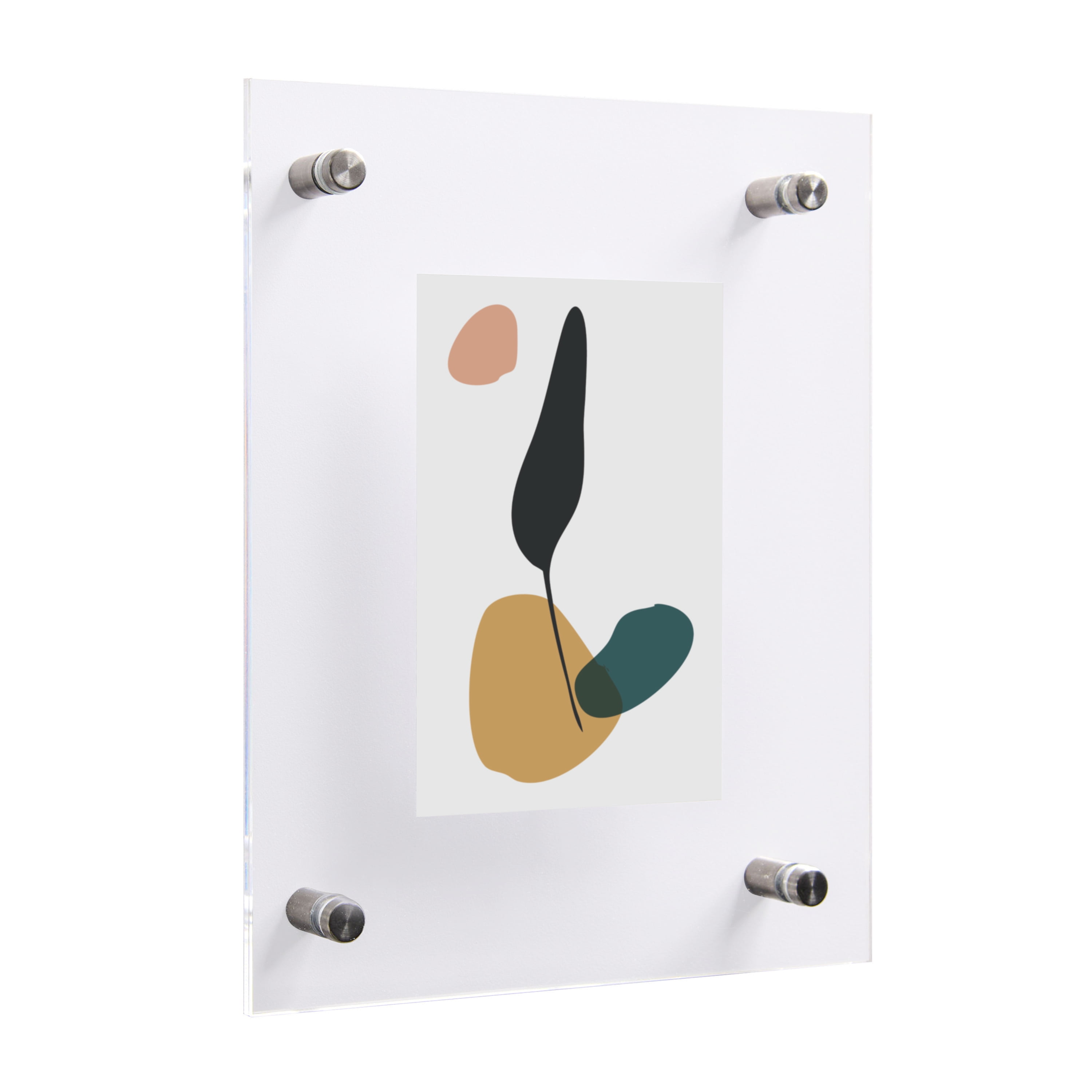 Better Homes & Gardens Silver 4x6 Floating Acrylic Frame with Silver Wall mount Hardware