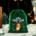 thumbnail image 4 of SDJMa Christmas Gift Bags, Green Velvet Cute Cartoon Reindeer Merry Christmas Drawstring Gift Bags, Christmas Apple Candy Treat Goody Bag for Xmas Winter Holiday Birthday Wedding Party Favors Supplies, 4 of 6