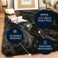 thumbnail image 7 of Ultra Soft Faux Sheepskin Fur Shag Rug, Black, 2' x 3', 7 of 7