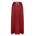 thumbnail image 5 of Bibifish Womens Maxi Skirts Solid Elastic Drawstring Waist Skirts Satin Flared Skirts Seaside Vacation Lightweight Loose Flowy Skirts, 5 of 5