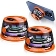 thumbnail image 1 of wonima11 Magnetic Bluetooth Speaker – Mini Portable Speaker with RGB Lights, Phone Holder, Strong Magnet for Metal Surfaces – Small Wireless Speaker for Teens, Travel, Outdoor, Gifts(2 Pack, Orange), 1 of 1