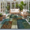 thumbnail image 2 of Area Rugs 4'x6'. Teal Green Boho Carpet Runner Indoor Outdoor Rugs Home Decor Aesthetic, Color Block Geometric Modern Non Slip Mats Washable Accent Rug for Living Room Bedroom, 2 of 8