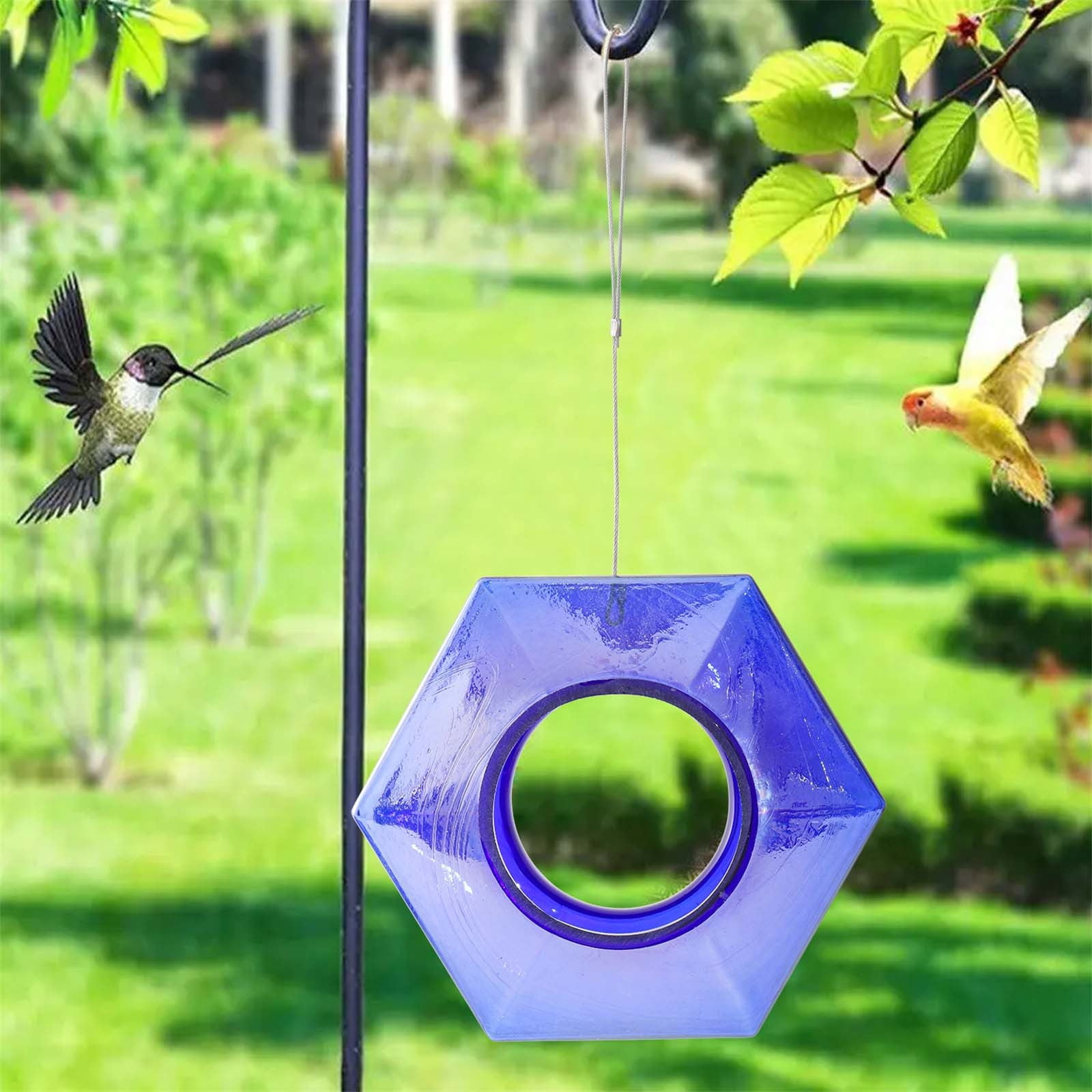 Kugisaki Glass Bird Feeder Outdoor Hanging Hummingbird Feeder for Garden Yard Patio Decor, Easy to Fill & Clean Ideal Gifts