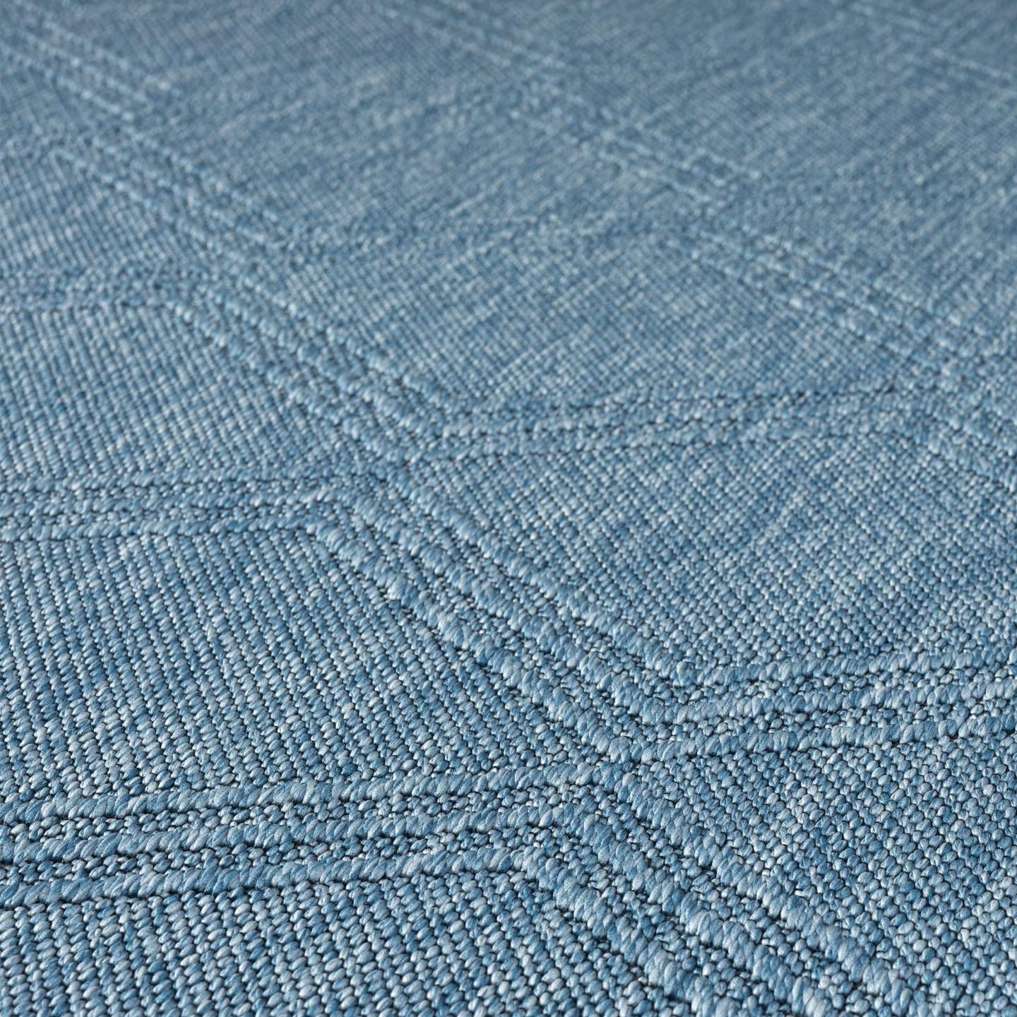 Luxe Weavers Modern Farmhouse Blue 8x10 Washable Area Rug, Anti-Slip Diamond Pattern Carpet