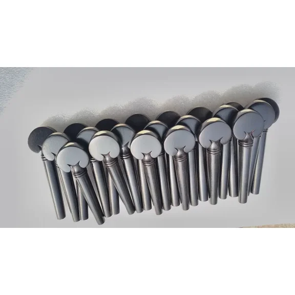 Musical Works Violin Heart Pegs 52 Pegs 4/4 Size 9-7-45 MM AAA Quality Brass Inlay Ebony Wood