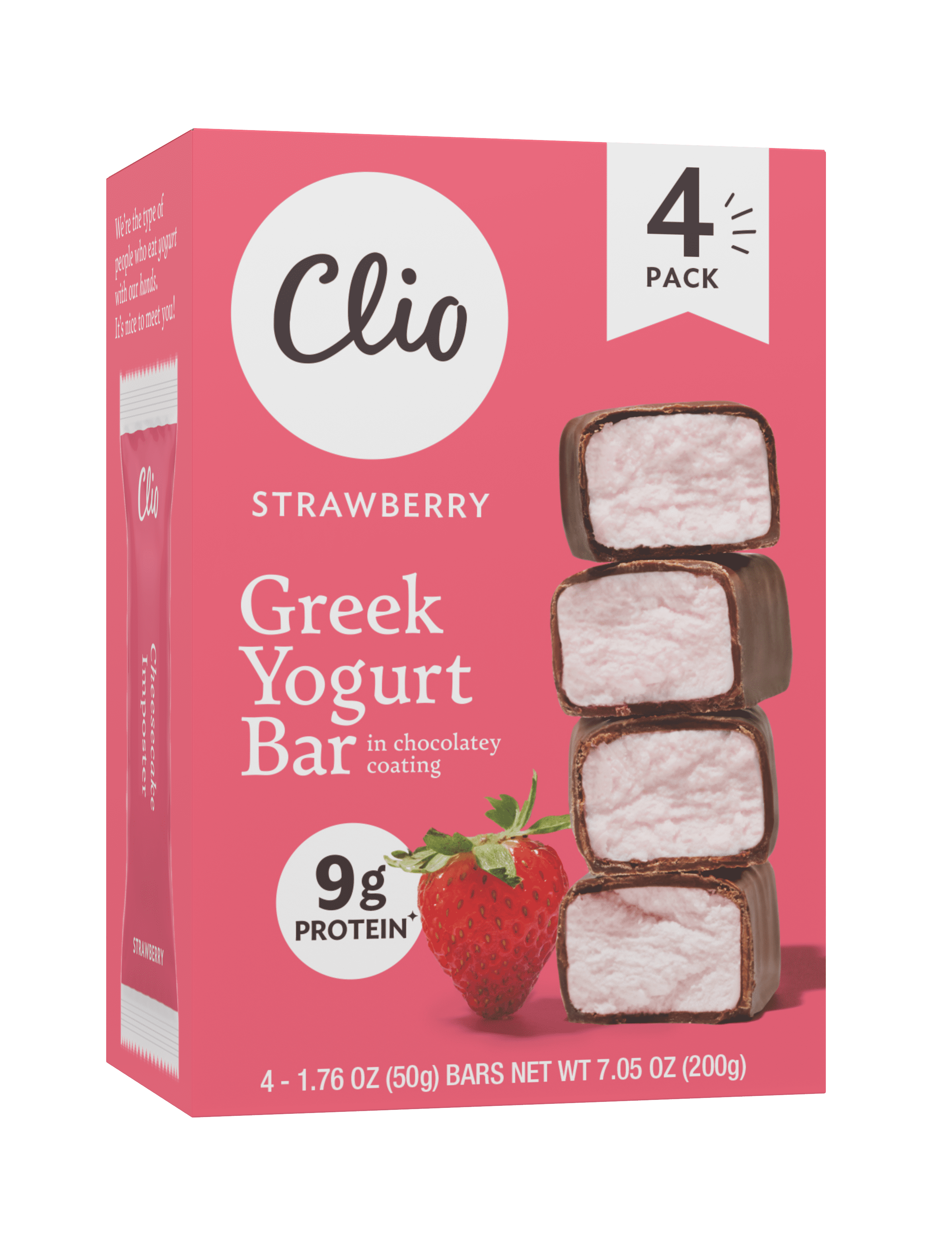 Clio Strawberry Greek Yogurt Bar In Dark Chocolate Coating 1 76 Oz 4 