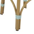thumbnail image 6 of Wilbur Aluminum and Wicker Outdoor 29.5 Inch Barstools, Set of 2, Light Teal, White, and Bamboo Finish, 6 of 7