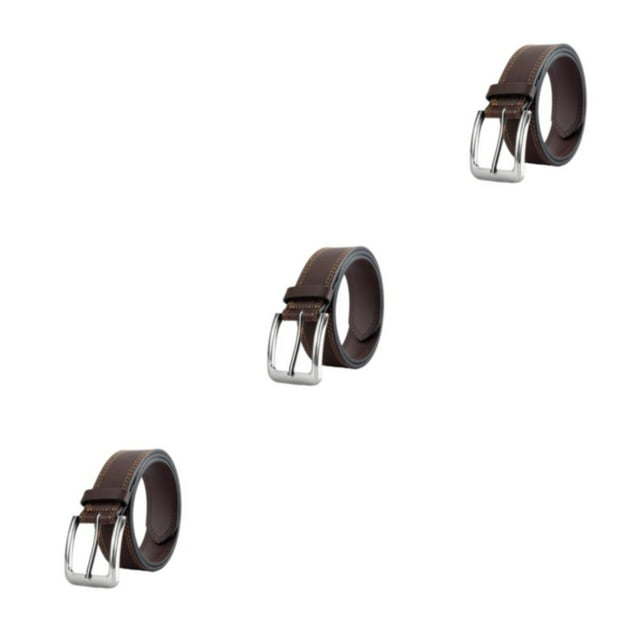 pitrice Ceinture Douce pour Hommes Tendance avec Style Soigné, Tressée, Extensible, Décontractée, Boucle, Denim, Café 110cm 3Ensemble