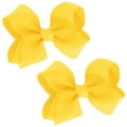thumbnail image 2 of YITING Baby Girls Set of 2 Small Grosgrain 3" Boutique Hair Bows Alligator Clips Hunter, 2 of 3