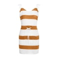 thumbnail image 5 of Women's Casual Tennis Dress Modern Print Sleeve Open Back V-Neck Short Dress for Everyday Wear Gold M, 5 of 6