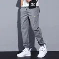 thumbnail image 5 of Pantalones cargo holgados y modernos con frunces, pantalones casuales recortados a la moda para hombres, tendencia juvenil de primavera y otoño, color sólido, 5 of 5