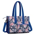thumbnail image 2 of Teacher Tote Bag,Pioneer Flower Floral Print Pattern Teacher Utility Tote Bag,Large Work Tote Bags for Women with Multiple Pockets,Top Zipper Closure,13.8x10.6x6.7 Inch, 2 of 5