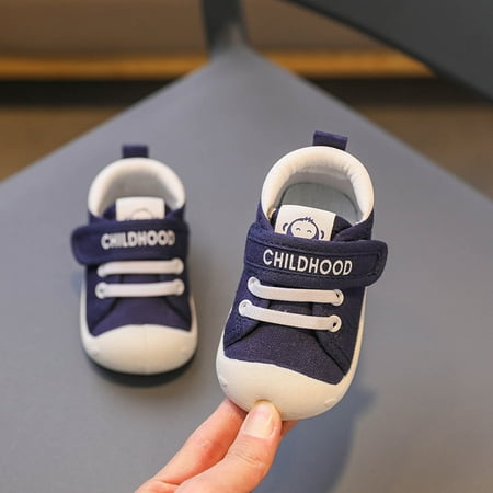 

LYCAQL Baby Shoes Todder Shoes Boy Girl Non Slip Mesh First Walkers 6 9 12 18 24 Months Crib Shoes Boys (Navy 7 )