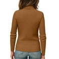 thumbnail image 3 of Sweaters for Women Long Sleeve Trendy Jumper Knitted Pullover Winter Fall Soft Warm Sweater Tops Brown M, 3 of 4