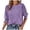Purple, variant on Women's Solid Color Fashion Loose Round Neck Point Sleeve Long Version T Shirt Lightweight for Women Womens Solid Tees Womens Cold Gear Long Sleeve Long Sleeve Casual T Shirt Women Oversized