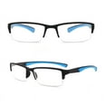 thumbnail image 2 of Womens Mens Half-frame Rubber Reading Glasses Rectangle Eyeglasses Readers, 2 of 2
