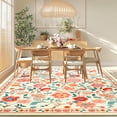 thumbnail image 5 of Wondo 5x8 ft Beige Washable Area Rug - Low Pile Non-Slip Bohemian Floral Design for Bedroom, Living Room, Dining Room, Office & Kids Room, 5 of 7