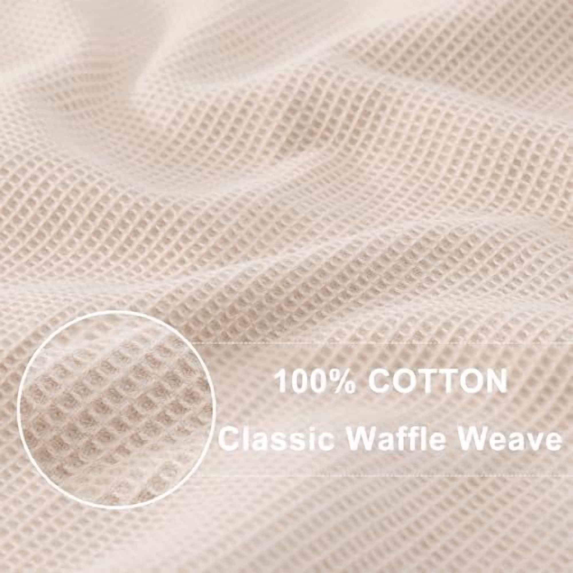 100% Cotton Waffle Weave Dish Cloths - 8 Pack Soft and Absorbent Dish Towels - 12 x 12 Inches Quick Dry Dish Rags - Beige