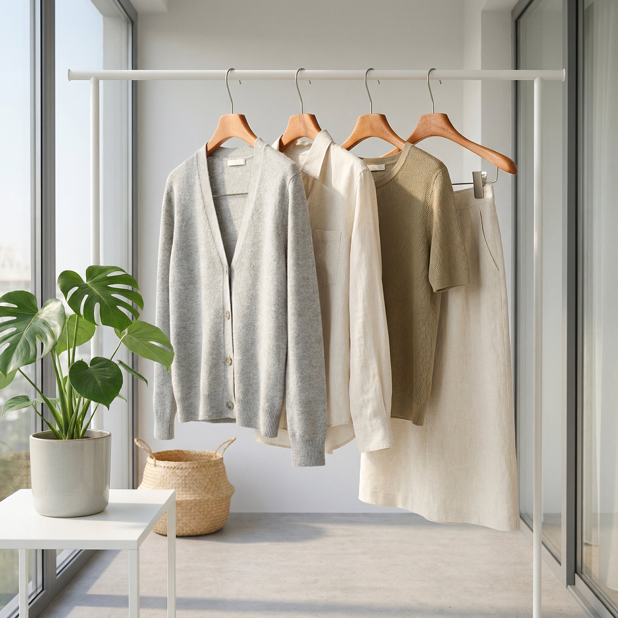 Unique Bargains 2Pcs Wood Space Saving Storage Pants Shirts Hanger Coffee