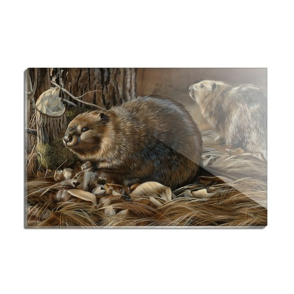 Beaver Being Busy Rectangle Acrylic Fridge Refrigerator Magnet