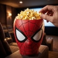 thumbnail image 6 of Superhero Series Popcorn Bucket Movie Night Hero Mask Snack Bowl for Home Theater Large Capacity Red Web Design Collectible Tub for Cinema Lovers Party Decor Gift, 6 of 6