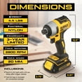 thumbnail image 4 of DeWalt 20V MAX Brushless Cordless Impact Driver Kit with Charger & Kit Bag, 4 of 10
