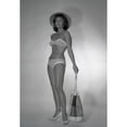 thumbnail image 2 of Mid adult woman wearing bikini and straw hat holding beach bag Poster Print (24 x 36), 2 of 4