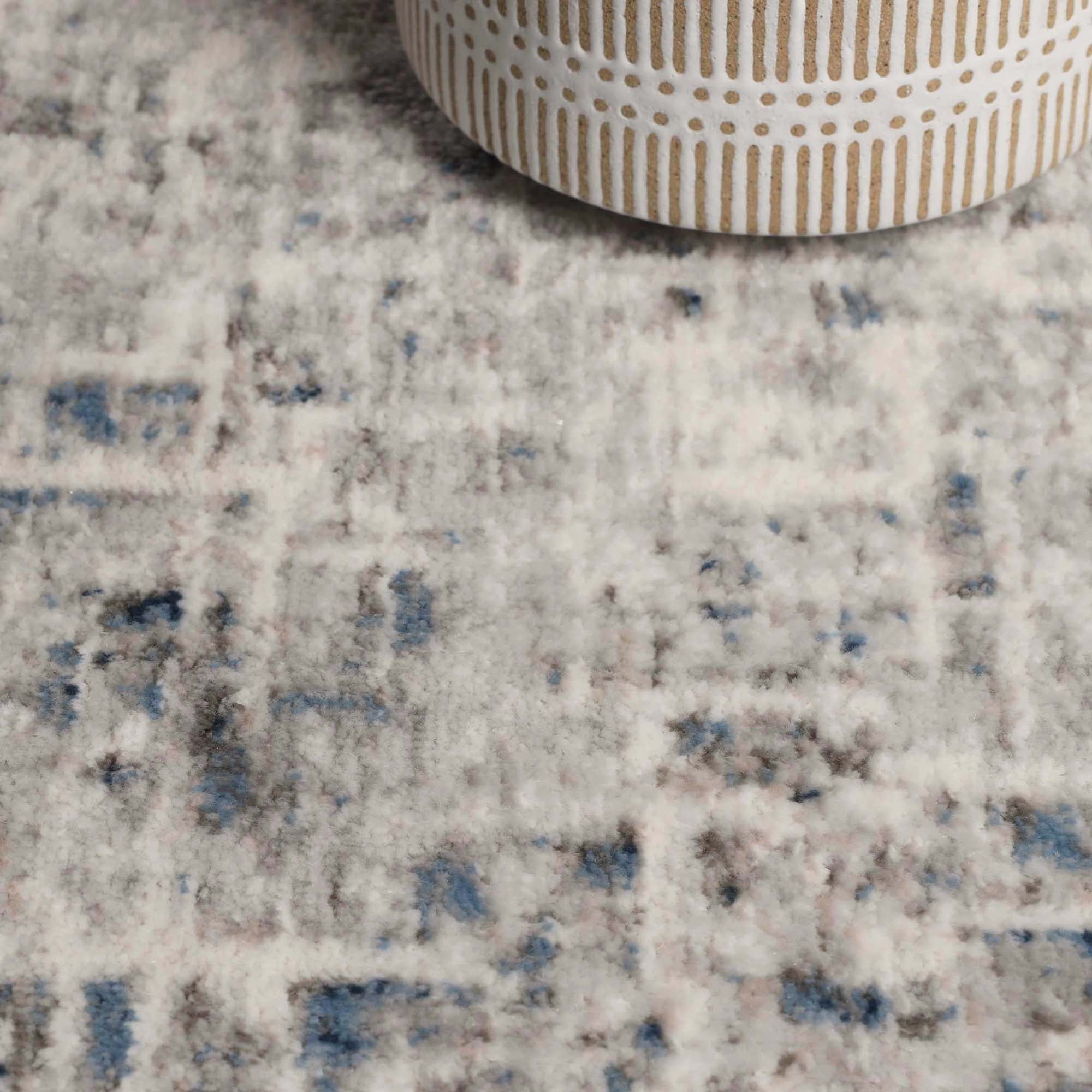 Superior Acer Distressed Abstract Area Rug, 10' x 14' Rugs for Living Room Bedroom, Blue