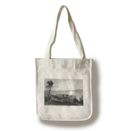 Tappan Seal (Ossining, New York - View of the Sing-Sing Prison and the Tappan Sea (100% Cotton Tote Bag -)