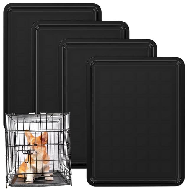 Bandejas de repuesto para jaula de perro 27 x 20.5 pulgadas bandeja negra inferior de plástico para gatos conejos mascotas jaulas de entrenamiento