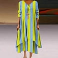 thumbnail image 2 of gbyLJF Elastic Waist Dress for Women Floral Dress Summer Business Dress Womens Ribbed Dress Yellow 5XL, 2 of 5