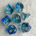 thumbnail image 3 of KLKCMS 7 Pcs dés Polyédriques en Acrylique Jeu de Fête D4-D20 pour Jeu de Rôle Bleu, 3 of 5