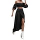 thumbnail image 3 of VISgogo Falda larga ahumada para mujer, falda con abertura de color sólido de cintura alta informal de verano para adultos VISgogo moda, 3 of 8