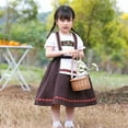 thumbnail image 5 of MEZZALL Kids Toddler Baby Girls Spring Summer Floral Cotton Short Sleeve Tops Skirts Outfits Clothes Leisure Dailywear, Coffee, 5-6 Years, 5 of 5