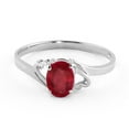 thumbnail image 4 of Galaxy Gold GG 14K White Gold 1.15 CT Natural Oval-Shaped Ruby Ring - July Birthstone - Passion & Protection - Sizes 5.5 to 11 - Fine Jewelry for Women, 4 of 7