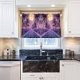 thumbnail image 5 of Yayeee Kitchen Curtains Tier Pair Light Filtering 27"x36" Rod Pocket Short Cafe Window Panel, Night Purple Road, 5 of 7