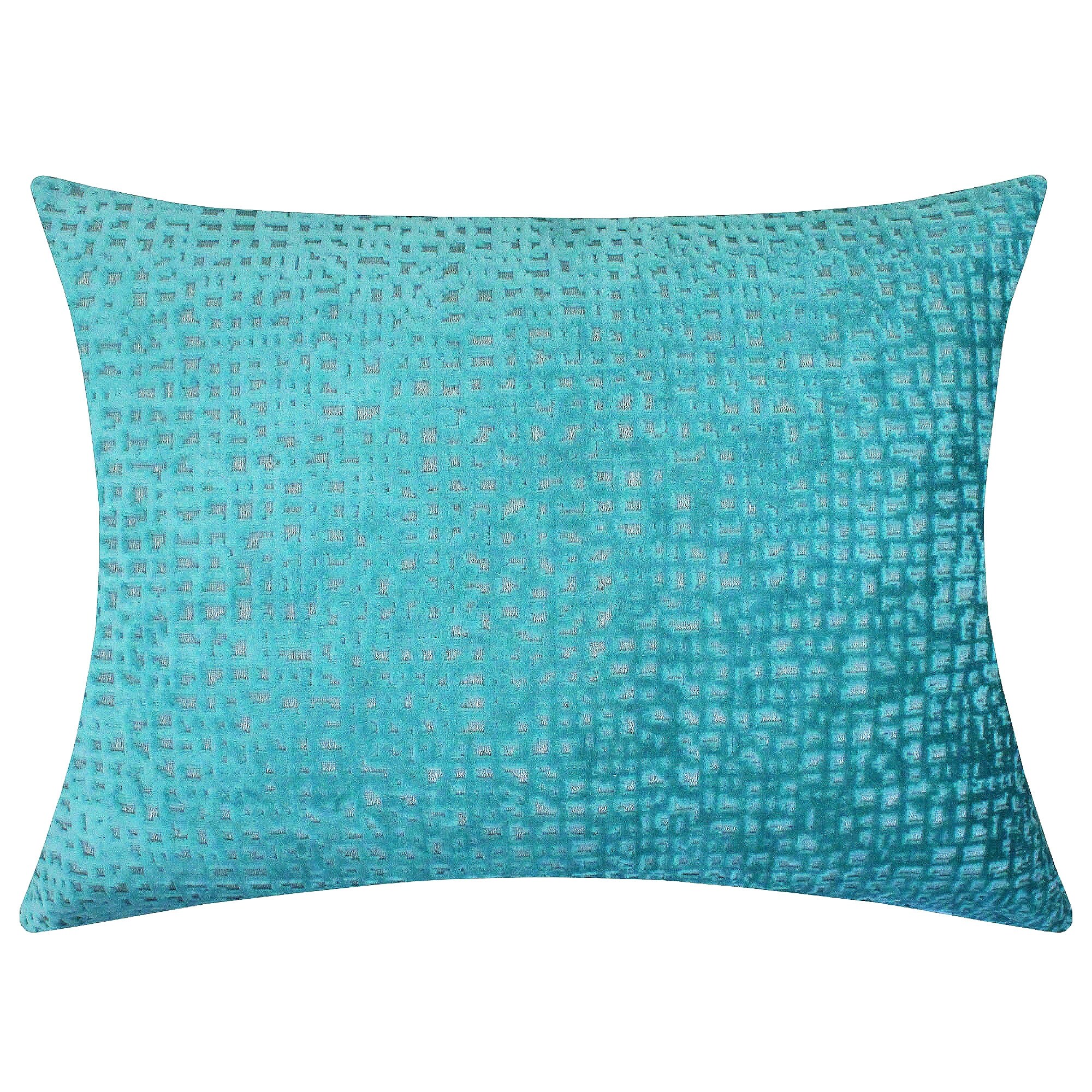 Rodeo Home Monaly Modern Textured Cut Velvet Decorative Pillow Cerulean