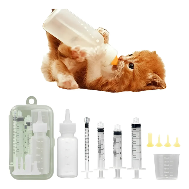 Set Lactancia Biberón Mamila Cachorro Mascota Gato Perro Xtellar Blanco