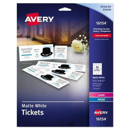 avery printable tickets wtear away stubs 8 12 x 11