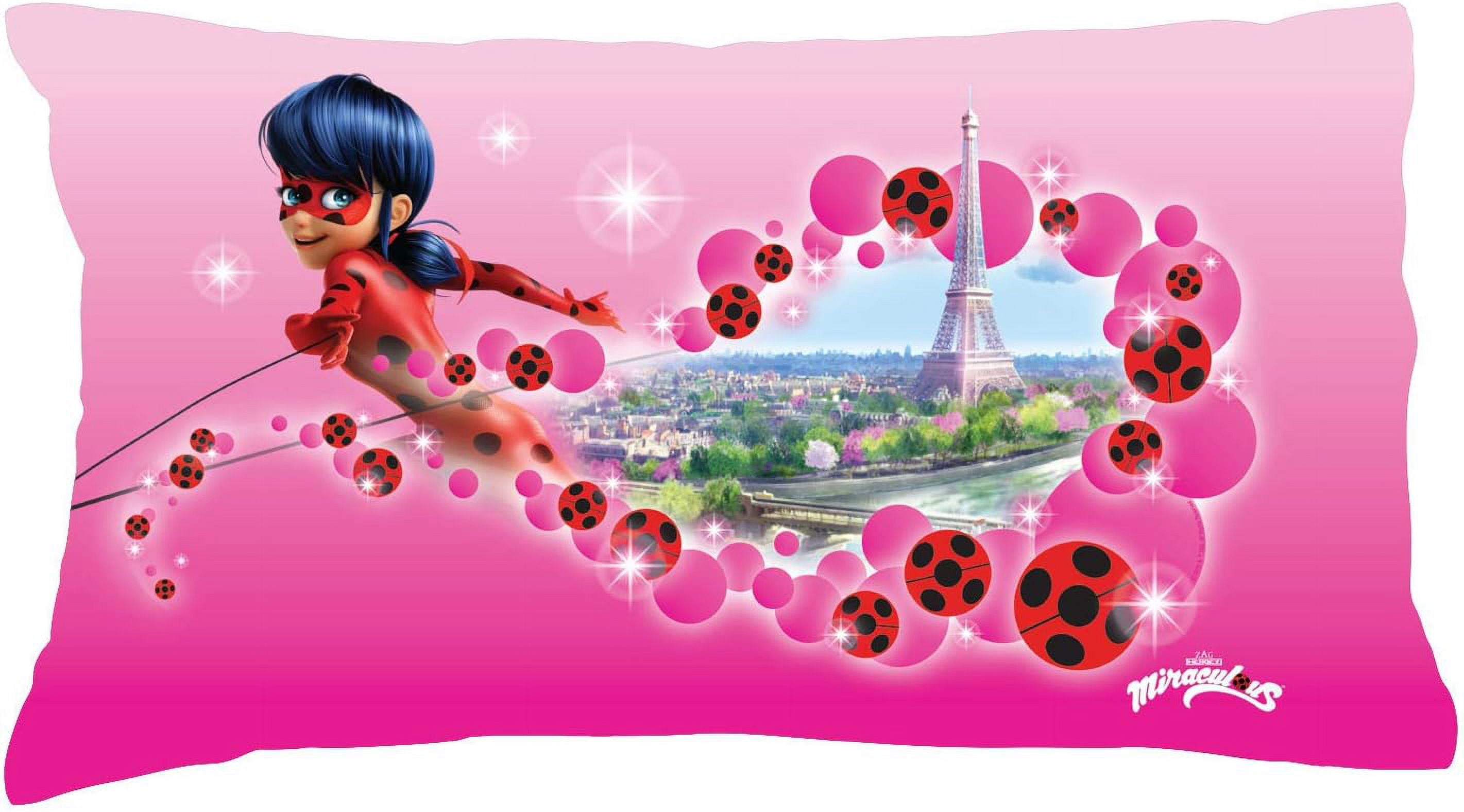 Personalized Miraculous Ladybug Girls Pillowcase, Pink