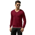 thumbnail image 2 of Sherrylily Men V Neck Sweater Knitted Jumper Long Sleeve Pullover, 2 of 5