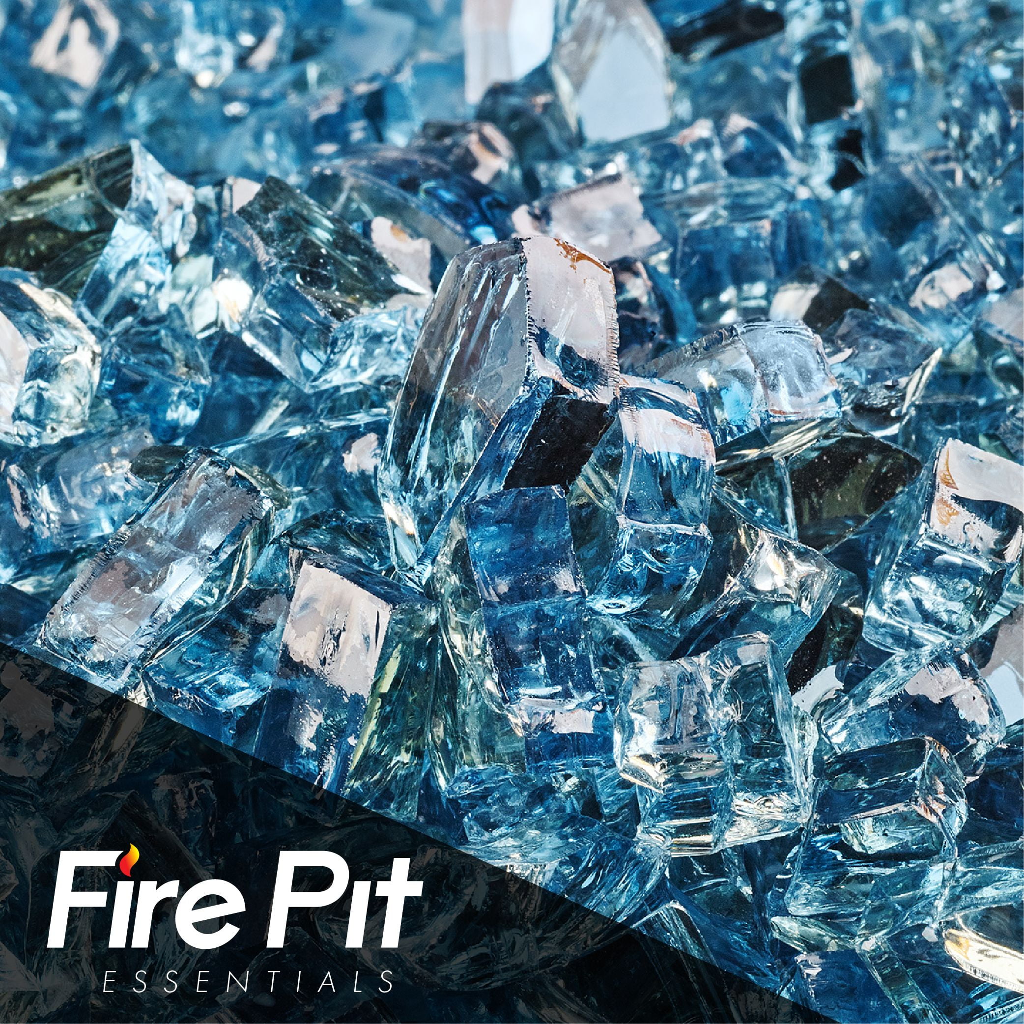 Fireplace,Fire Pit Glass Rocks COBALT BLUE REFLECTIVE 10 LBS 1/4" SAPPHIRE 