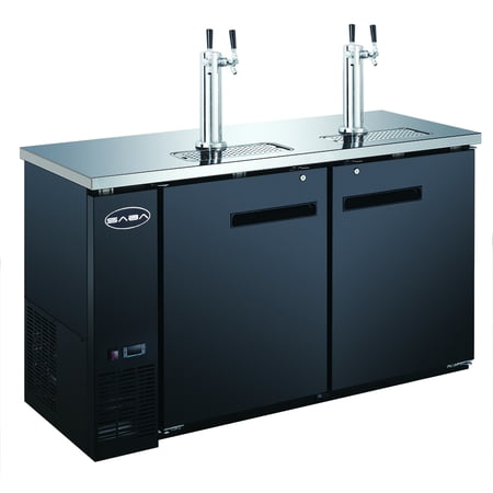 Heavy Duty Commercial 2 Tap Black Beer Dispenser (24" depth 60" length)