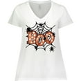 thumbnail image 3 of Inktastic Halloween Boo with Spiders in Web Women's Plus Size V-Neck T-Shirt, 3 of 5