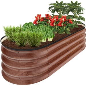 Best Choice Products 4x2x1 Ft Raised Garden Bed Oval