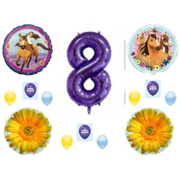 Spirit Untamed Movie 8th Birthday balloons Decoration Horses Lucky