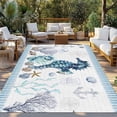 thumbnail image 2 of Coastal Seahorse Outdoor Rug for Patio/Deck/Porch, Non-Slip Large Area Rug 6 x 9 Ft, Nautical Starfish Shell Seaweed Anchor Indoor Outdoor Rugs Washable Area Rugs, Camping Rug Carpet Runner, 2 of 8