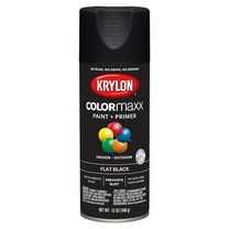 Krylon COVERMAXX Spray Paint, Flat, Black, 12 oz.