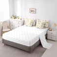 thumbnail image 5 of Homewish Tropical Leaves Bedding Comforter Set 7-Piece for Boys Girls,Brown White King Bedding Sets,Botanical Theme Ultra Soft Bed Sheets,Lightweight Room Decor,Reversible, 5 of 8