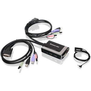 One Usb Kvm Cable - 2PORT USB DVID CABLE KVM W/ AUDIO & MIC DVI RESOLTION 1920X1200